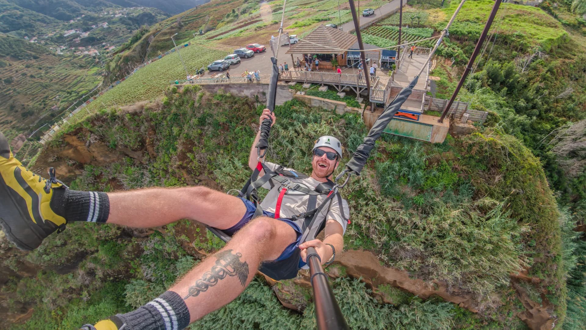 Selfie from the Giant Swing 250m above the Atlantic